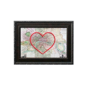 | de londres Heart | d’art de broderie personnalisée Cadeau d’anniversaire personnalisé pour lui | Cadeau de fiançailles pour son | Cadeau de mariage