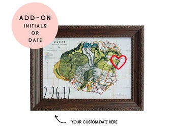 ADD-ON Embroidered Date -or- Initials to your selected Sadie & June Heart Map