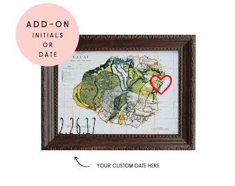 ADD-ON Embroidered Date -or- Initials to your selected Sadie & June Heart Map