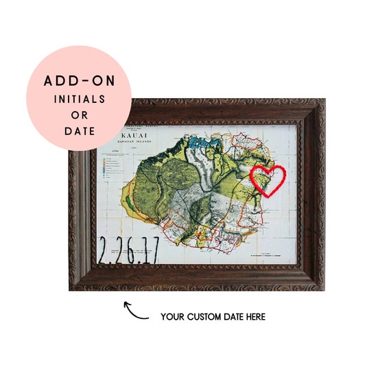 ADD-ON Embroidered Date or Initials to Your Selected Sadie & June Heart Map  