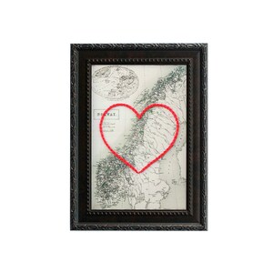 Norvège Carte du cœur | | d’art personnalisé d’histoire d’amour Cadeau d’anniversaire pour les | de couple Cadeau de fiançailles pour son | Cadeau de mariage personnalisé
