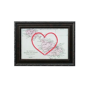 Malte Carte du cœur | | d’art personnalisé d’histoire d’amour Cadeau d’anniversaire pour les | de couple Cadeau de fiançailles pour son | Cadeau de mariage personnalisé