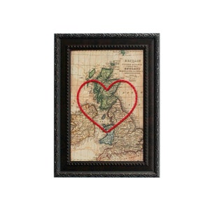 Carte cardiaque du Royaume-Uni et de l’Irlande | | de carte personnalisée Cadeau d’anniversaire pour les | de couple Cadeau de fiançailles pour son | Cadeau de mariage personnalisé