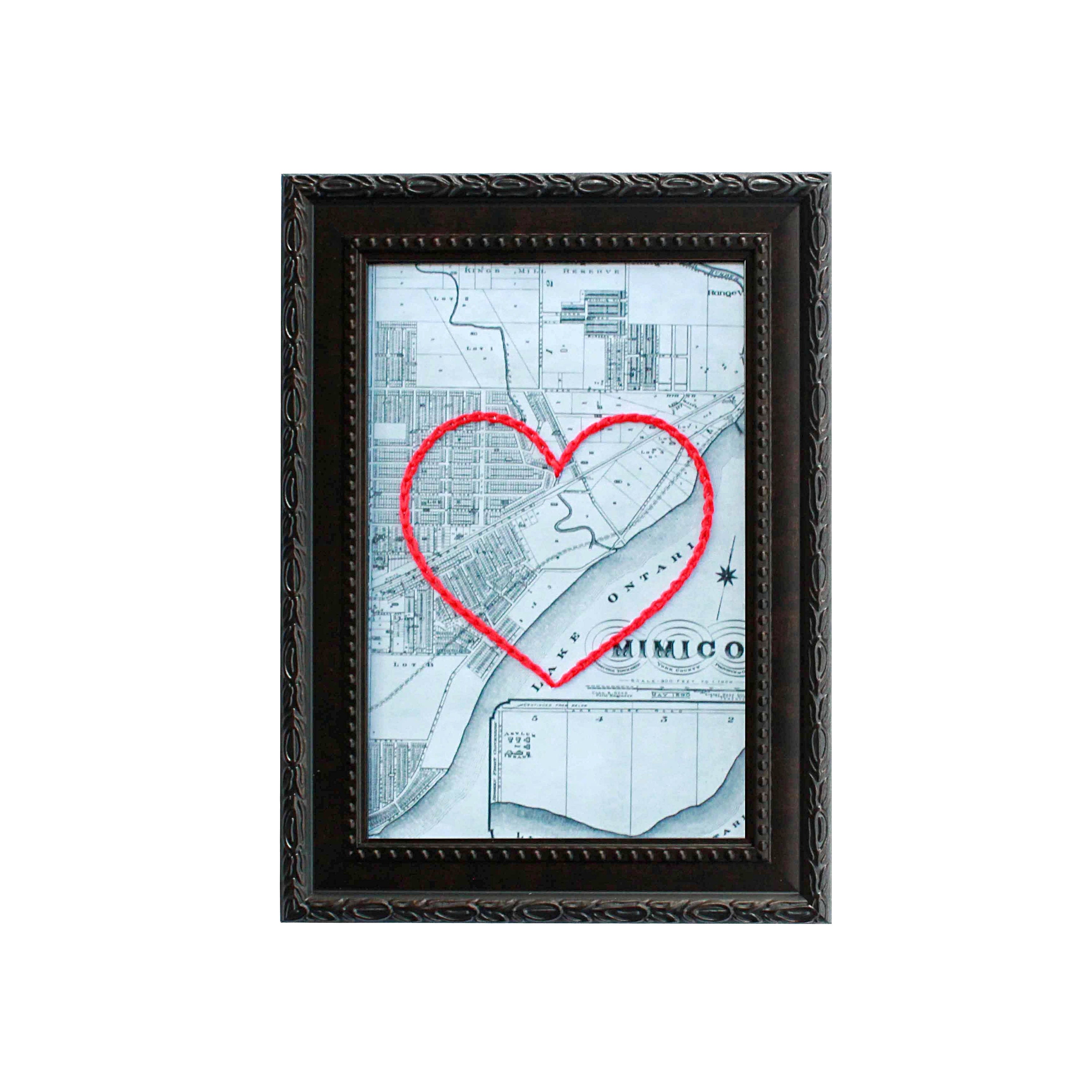 Etobicoke Heart Map Custom Embroidery Art Personalized Etsy