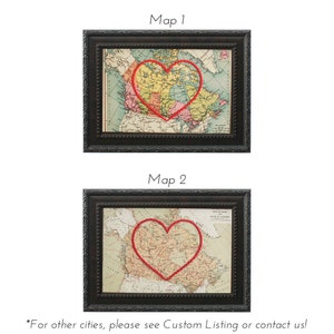 Canada Heart Map Custom Embroidery Art Personalized Anniversary Engagement Gift For Her Hand Embroidered Wedding Gift image 3