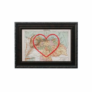 Carte du cœur du Venezuela | | d’art de broderie de carte personnalisée Cadeau d’anniversaire pour les | de couple Cadeau de fiançailles pour son | Cadeau de mariage personnalisé