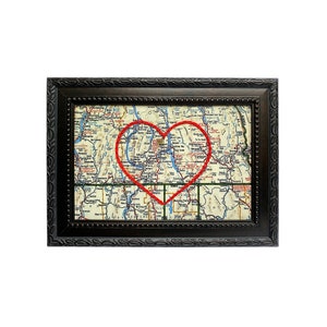 Nelson BC Herz Karte | Personalisierte Karte Stickerei Kunst | Jubiläumsgeschenk für Paar | Verlobungsgeschenk für ihre | Benutzerdefinierte Hochzeitsgeschenk