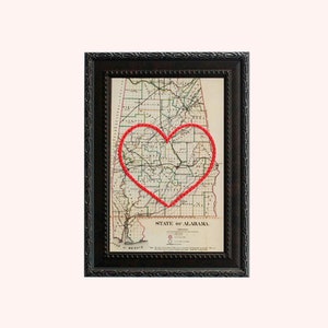 Carte des États-Unis, carte des États-Unis, art mural encadré, cadeau d'anniversaire personnalisé, cadeau de fiançailles personnalisé pour elle, cadeau de la Saint-Valentin pour lui, carte des États-Unis