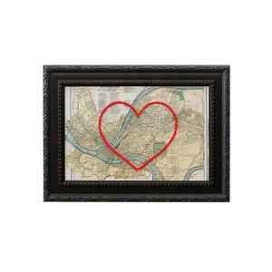 Carte du cœur de Pittsburgh | | d’art de broderie de carte personnalisée Cadeau d’anniversaire pour les | de couple Cadeau de fiançailles pour son | Cadeau de mariage personnalisé