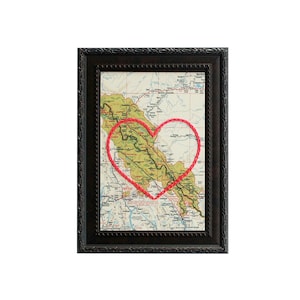 Jasper & Banff Nationalpark Herz Karte | Benutzerdefinierte Stickerei Kunst | Personalisierte Jahrestagsgeschenk | Verlobungsgeschenk für ihre | Hochzeitsgeschenk