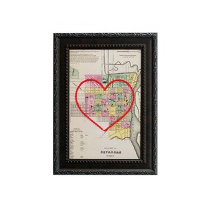 Carte coeur de la savane | Art de broderie de carte personnalisée | Cadeau d'anniversaire pour couple | Cadeau de fiançailles pour elle | Cadeau de mariage personnalisé
