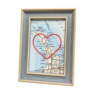 Carte cardiaque de la péninsule Bruce | Cadeau de carte personnalisée | Cadeau personnalisé | Cadeau Saint Valentin | Carte vintage brodée de coeurs de la péninsule Bruce