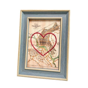 Carte du coeur de Banff | Cadeau de carte personnalisée | Cadeau d'anniversaire personnalisé | Cadeau Saint Valentin | Carte vintage de Banff Park, coeur brodé à la main