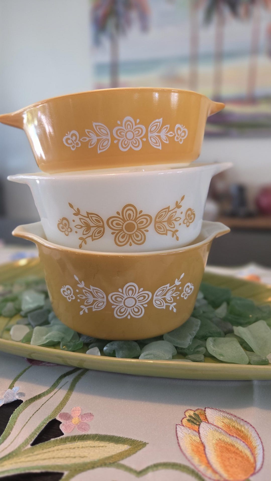 Pyrex Original Butterfly 60s 471 1.0 Pt 472 1.5 Qt, 473 2 Qt. Bright ...