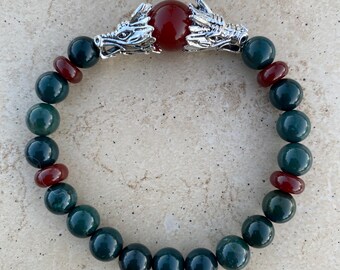 Two Dragons Bracelet - Carnelian, Bloodstone