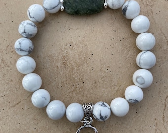 Celtic Inisheer Bracelet - Connemara Marble, Howlite