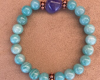 AAA Amazonite and Tanzanite Bracelet