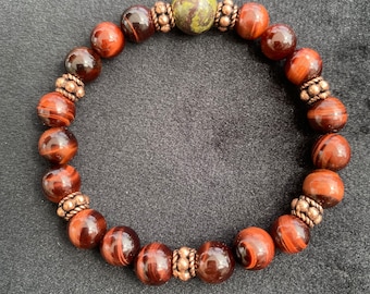 Red Tiger’s Eye and Dragon’s Blood Bracelet
