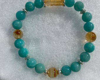 AAA Amazonite and Citrine Bracelet
