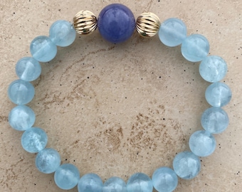 AAA Aquamarine and Tanzanite Bracelet