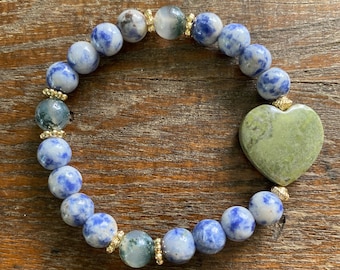 Celtic Kenmare Bracelet - Connemara Marble, Moss Agate and Sodalite
