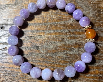 Carnelian and Lavendar Amethyst Bracelet
