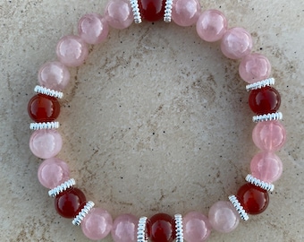 Love and Creativity - Rose Quartz and Carnelian Bracelet