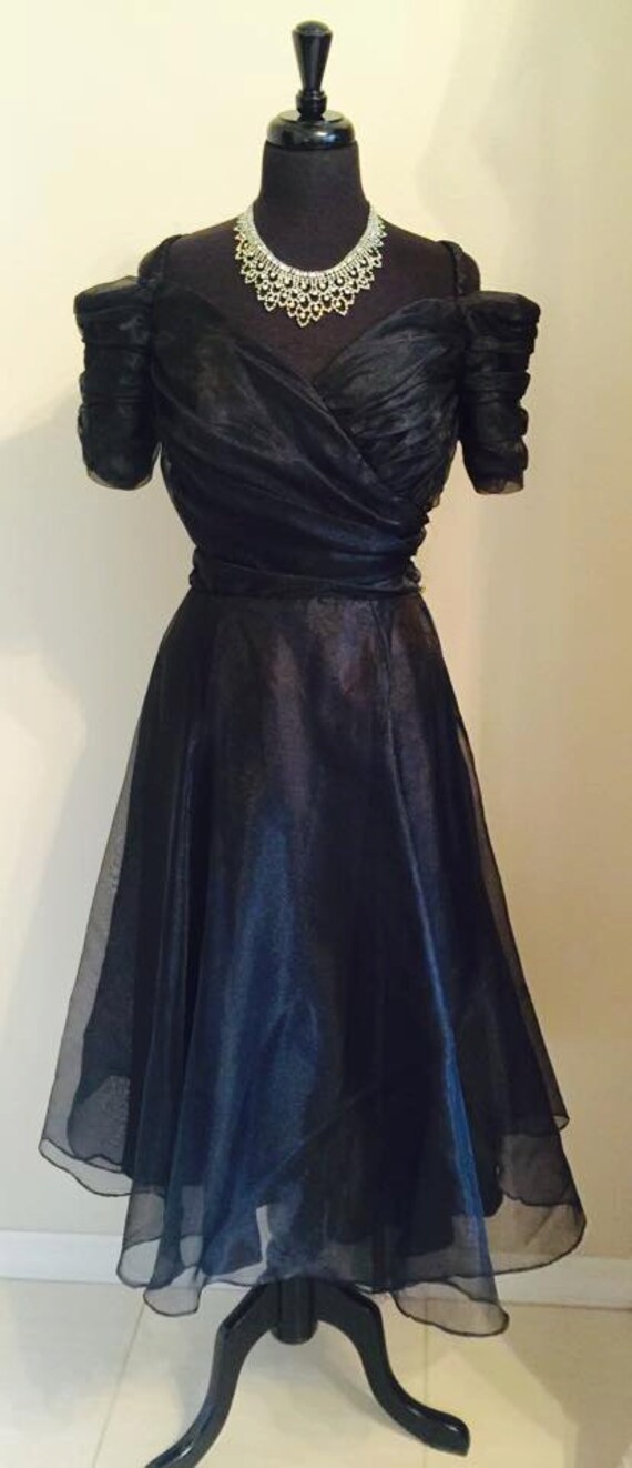 Beautiful Georgette Off Shoulder Cocktail Dress