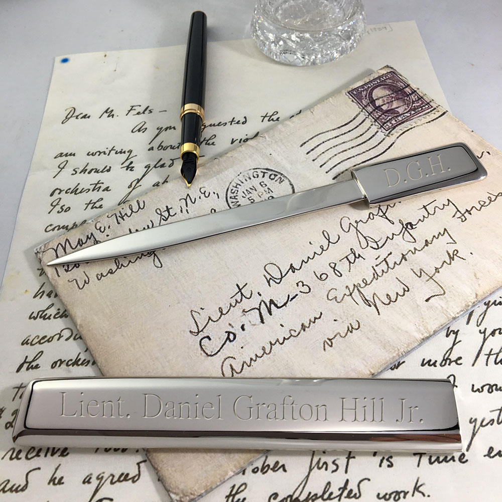 Personalised shiny letter opener in a sheath Etsy