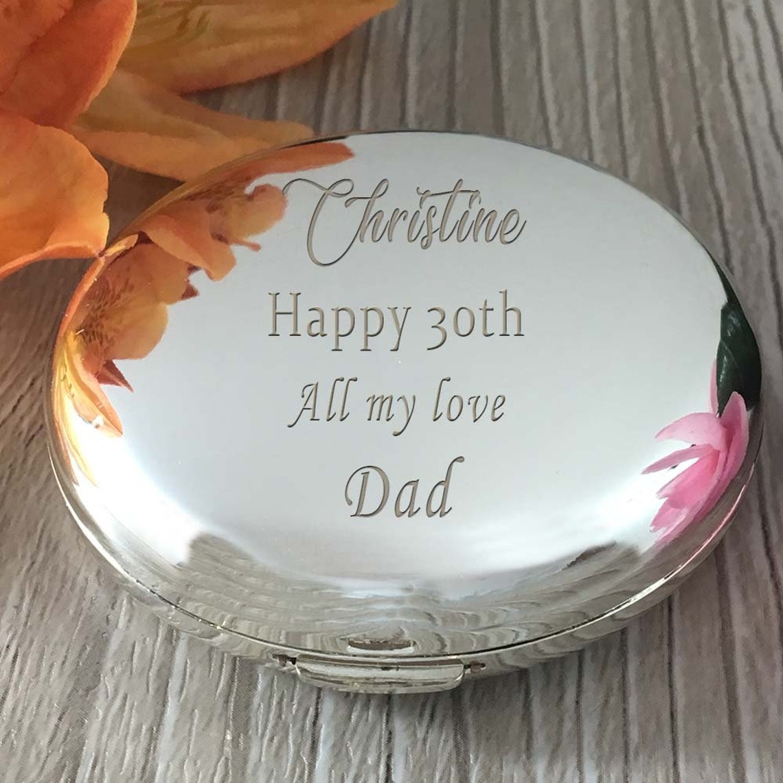 Personalised Round Handbag Mirror With Pearls and Swarovski Etsy UK