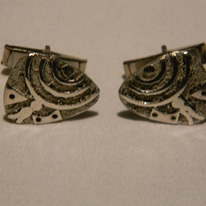 Vintage Mid-Century Modernist Sterling Silver Cufflinks