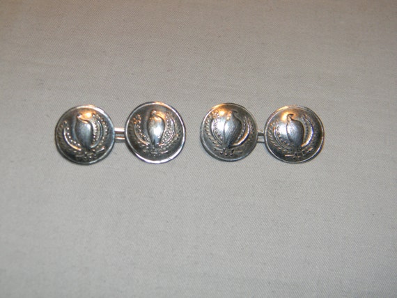 Victorian Art Nouveau Sterling Silver Cufflinks - image 1