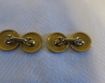 Boutons De Manchette Vintage Krementz Ton Or - Modèle 102616, Occasion Bon état