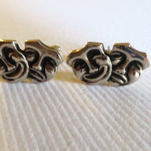 Vintage Silver Tone Comedy Tragedy Mask Cufflinks