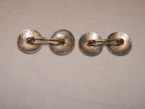 Victorian Art Nouveau Sterling Silver Cufflinks - image 2