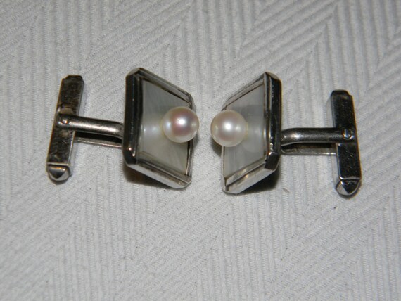 Mid-Century Modernist sterling silver on Mother o… - image 3