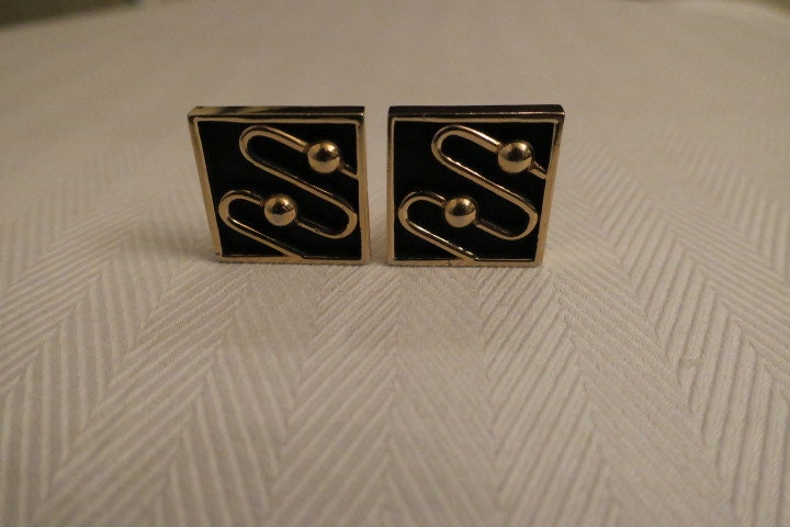 Boutons De Manchette Swank Atomic - Vintage, Ovale, Planétaire, Ton Or | Occasion