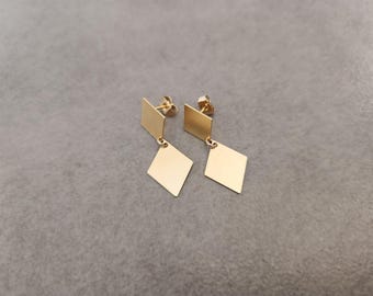 Geometric Stud Earrings, Geometric Studs, Geometric Earrings, Triangle Studs, Stud Earrings, Gold Stud Earrings, Gold Earrings, Gold Studs