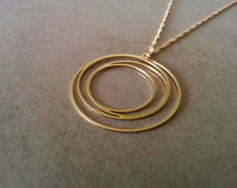 Gold Circle Necklace, Gold Necklace, Circle Necklace, Gold Circle, Circle Jewelry, Pendant Necklace, Eternity Necklace, Bridesmaid Gift
