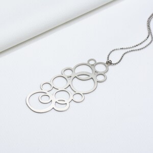 Silver Long Necklace, Cluster Necklace, Long Necklace, Silver Long Necklace, Silver Bubble Pendant, Silver Cluster Necklace