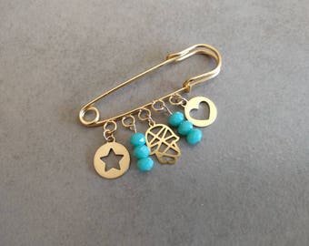 Baby Pin, Baby Stroller Pin Hamsa, Baby Carriage Dangle Pin, Protective Hamsa Pin Charm, Stroller Pin Charms, Baby Shower Gift, Baby Gift