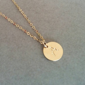 Initial Necklace, Gold Initial Necklace, Letter Necklace, Gold Initial, Personalized Jewelry, Initial Charm, Gold Necklace, Bridesmaid Gift