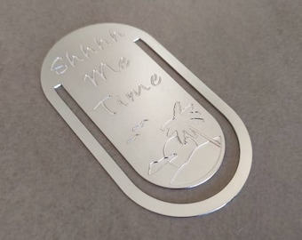 Metal Bookmark, Bookmark, Custom Bookmark, Silver Bookmark, BookMark, Unique Bookmark, Paper Clip Bookmark, Christmas Gift, Engrave Bookmark