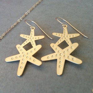 Gold Star Earrings Dangle
