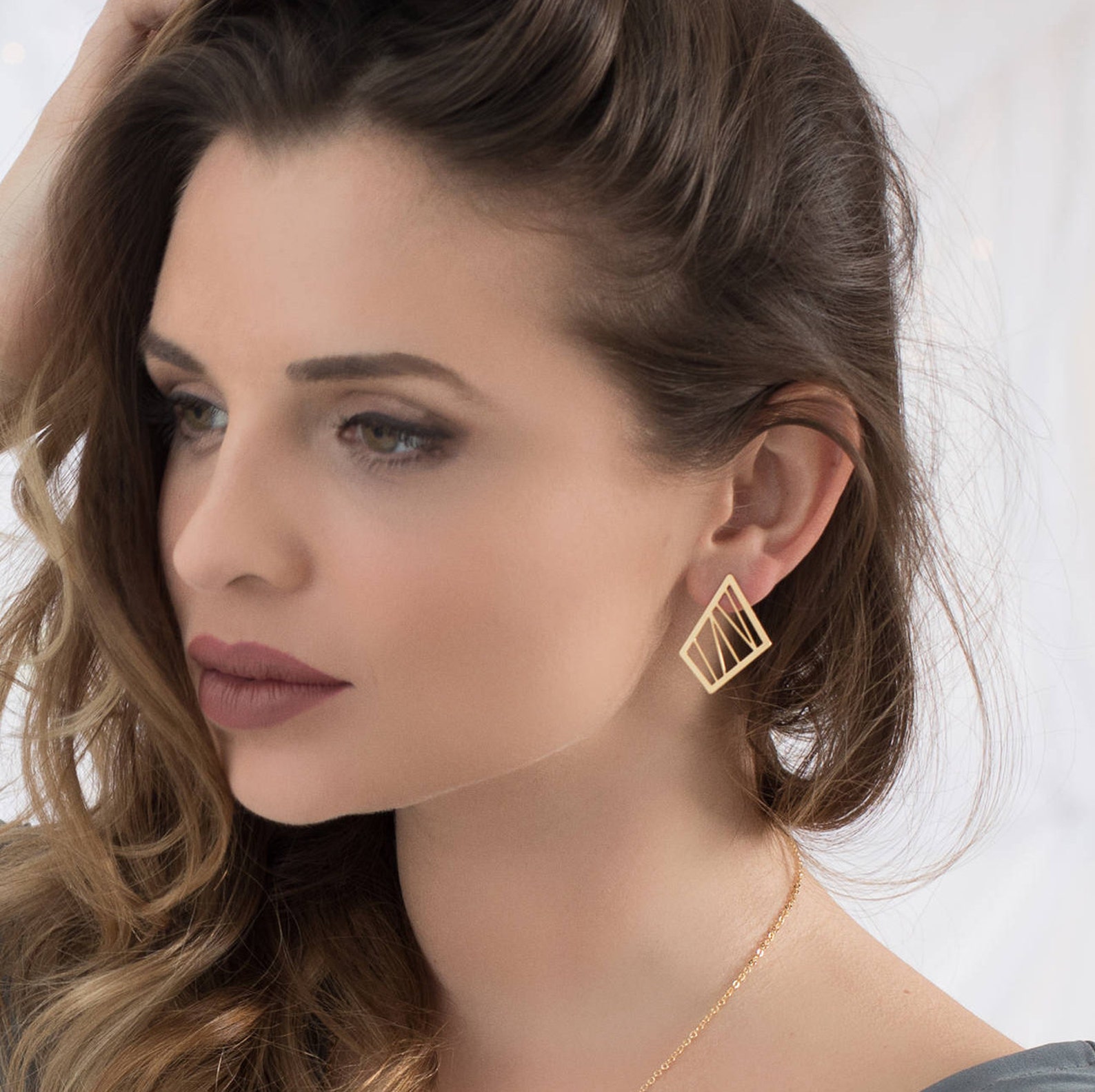 Gold Stud Earrings Stud Earrings Gold Earrings Gold Post Etsy Israel