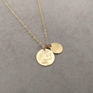 Gold Unicorn Necklace, Tiny Unicorn Charm Necklace, Unicorn Charm For A Girl, Birthday Gift Girls, Tiny Gold Unicorn, Bat Mitzva Gift