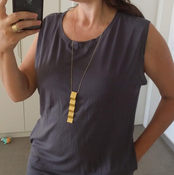 幾何学的デザイン ネックレス ゴールド ゴールド幾何学デザインネックレス L 47cm