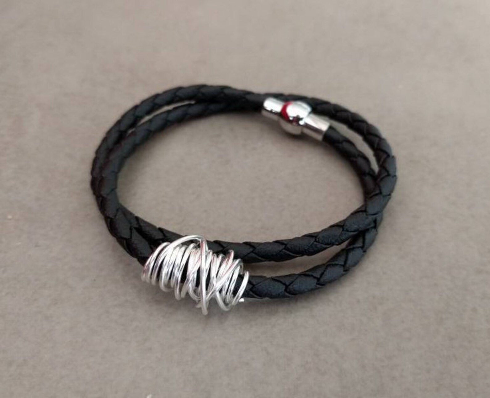 Jewel Leather Wire Bracelet main image 1