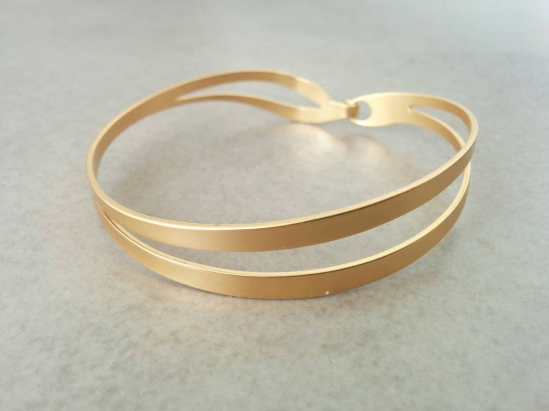 Thin Gold Cuff Bracelet, Gold Cuff, Gold Bracelet, Wave Braclete