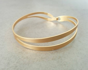 Thin Gold Cuff Bracelet, Gold Cuff, Gold Bracelet, Wave Braclete, Simple Bracelet, Gift For Her, Bridesmaid Gift Bracelet, Christmas Gift